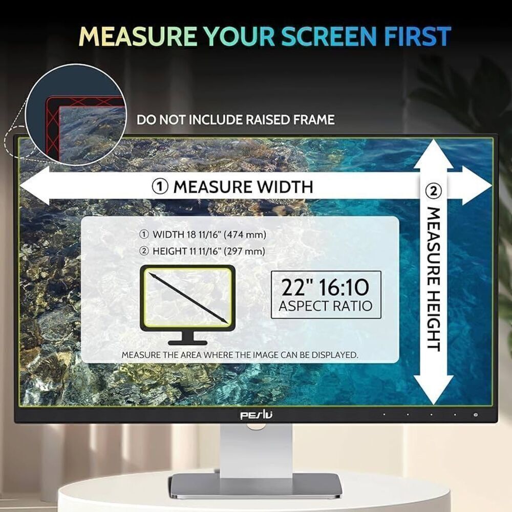 2-PACK 22 Inch 16:10 Computer Privacy Screen Widescreen Monitor - Picture 2 of 10